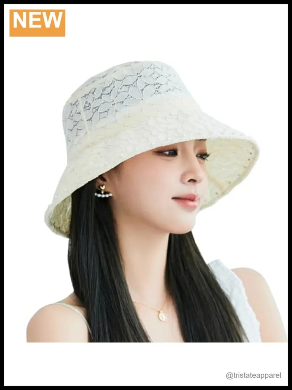 Elegant Lace Bucket Hat with Wide Brim, Sun Protection & UV Shade for Beach